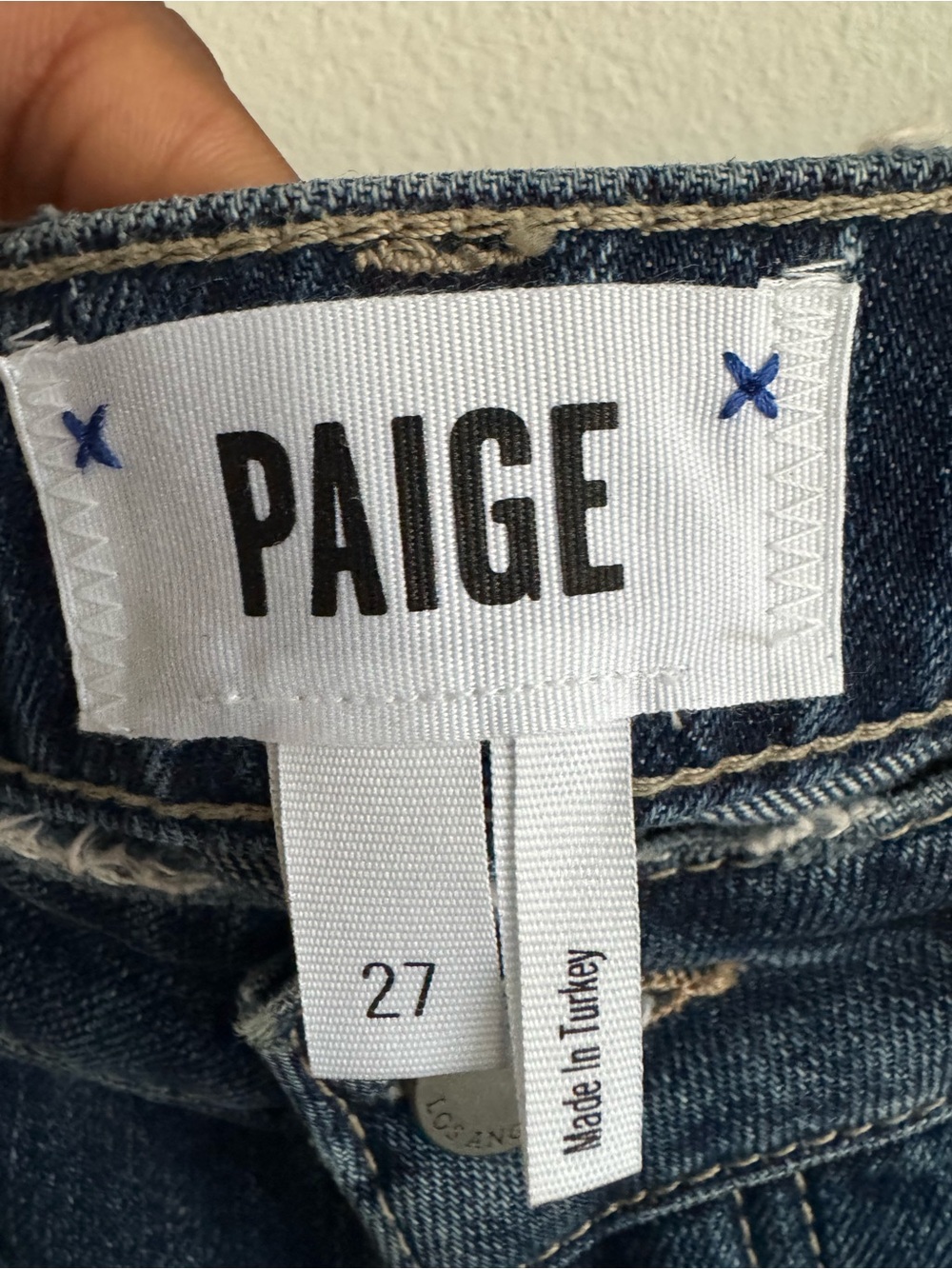 PAIGE Denim Mini Skirt Women’s Size 27 Raw Hem Medium Wash Jean Skirt NWT - Picture 3 of 8